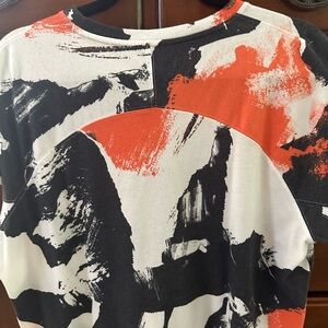 Under Armour Abstract Black, White, and Orange Top.